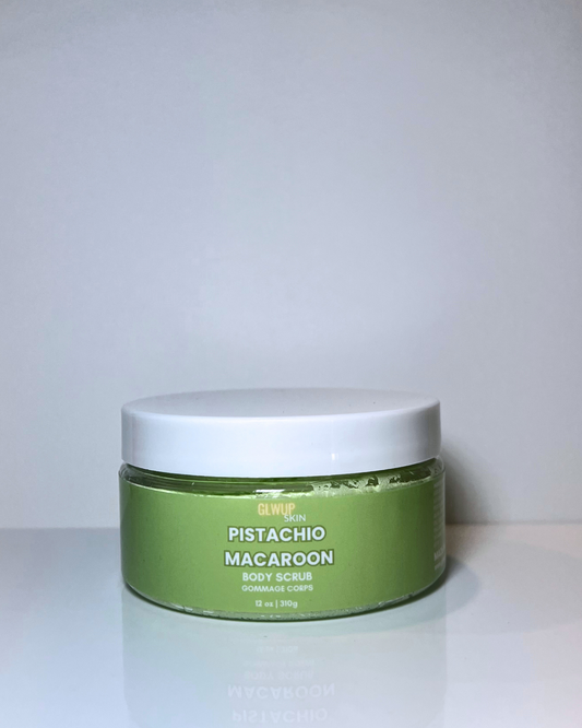 sugar scrub, body scrub, gourmand body scrub, pistachio macaroon