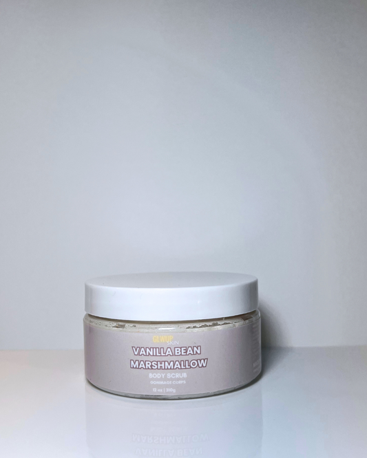 body scrub, sugar scrub, vanilla marshmallow body scrub, vanilla bean marshmallow, body care products